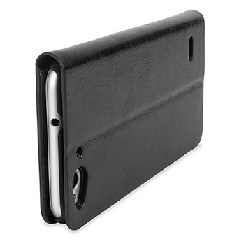 Olixar Leather-Style ZTE Blade S6 Wallet Stand Case - Black