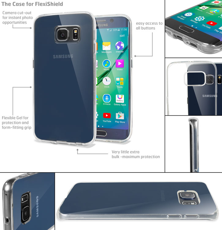 FlexiShield Samsung Galaxy S6 Edge Gel Case - 100% Clear