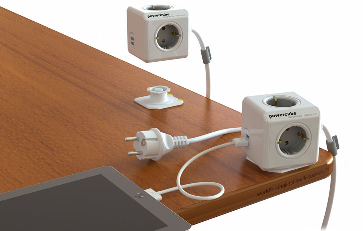 PowerCube allocacoc que amplia a 4 enchufes de EU y 2 USB - 1.5 m