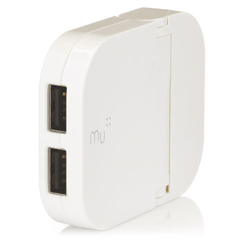 MU Duo Foldable USB Mains Charger 2 X 1.2A  - White