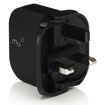 MU Tablet Foldable USB Mains Charger 2.4A  - Black