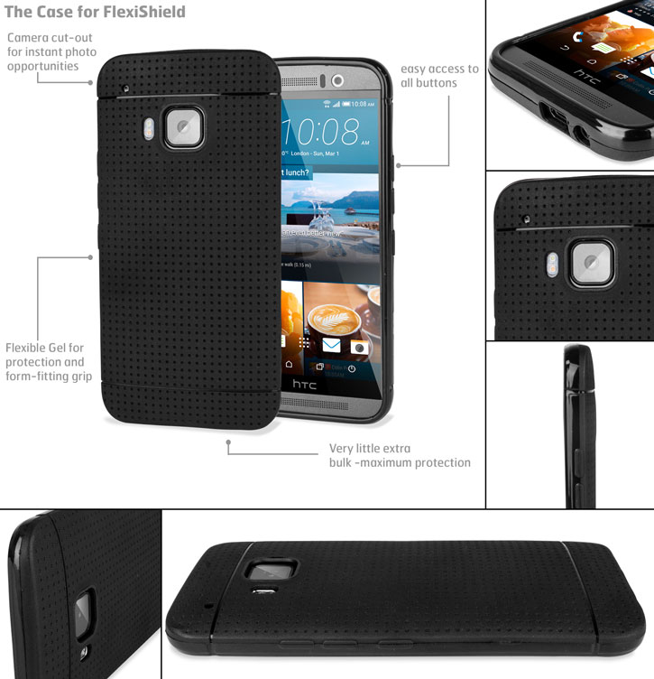 FlexiShield Dot HTC One M9 Case - Black
