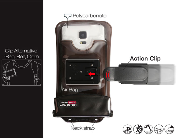 DiCAPac Action Universal Waterproof Case for Smartphones up to 5.7