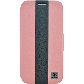 Metal-Slim Diamond Samsung Galaxy S6 Wallet Case - Pink / Grey