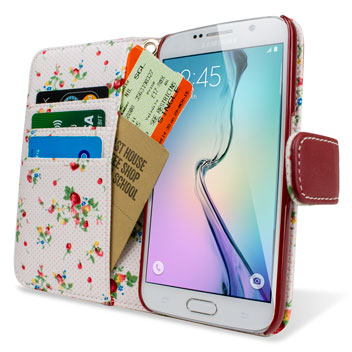 Housse Samsung Galaxy S6 Olixar simili cuir portefeuille – Rouge