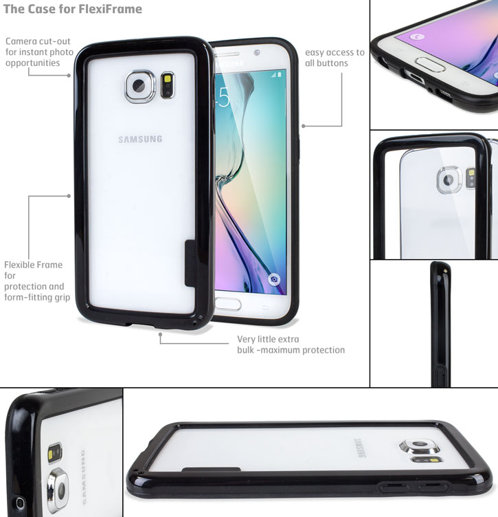 Olixar FlexiFrame Samsung Galaxy S6 Bumper Case - Black