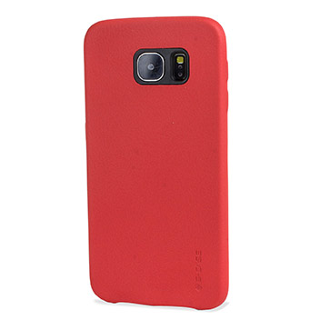 slijm Dekking muis of rat G-Case Leather-Style Samsung Galaxy S6 Edge Protective Case - Red
