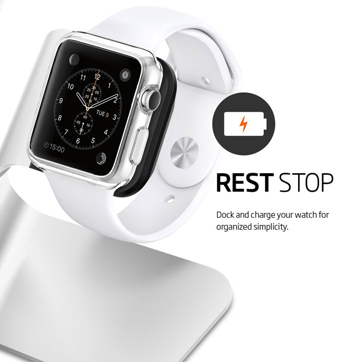 Support de recharge Apple Watch 3 / 2 / 1 Spigen S330 Aluminium