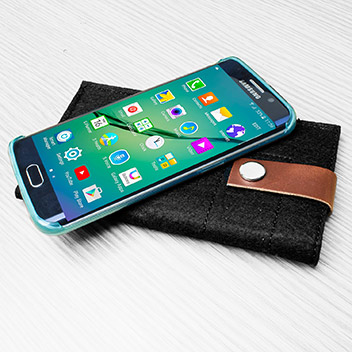 Olixar Wool Felt Pouch for Galaxy S6 / S6 Edge - Black