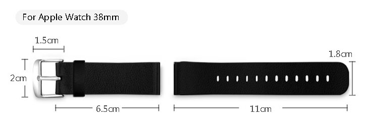 Baseus 38mm Apple Watch Leather Strap - Black