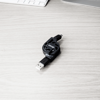 Olixar Retracta-Cable Micro USB Charge and Sync Cable - Black