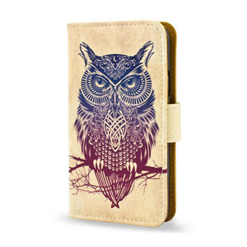 Create and Case Samsung Galaxy S6 Edge Book Case - Warrior Owl