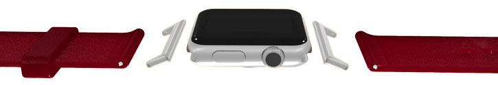 Adaptateur de Bracelet Apple Watch Sport Click Polymère - Argent 42mm