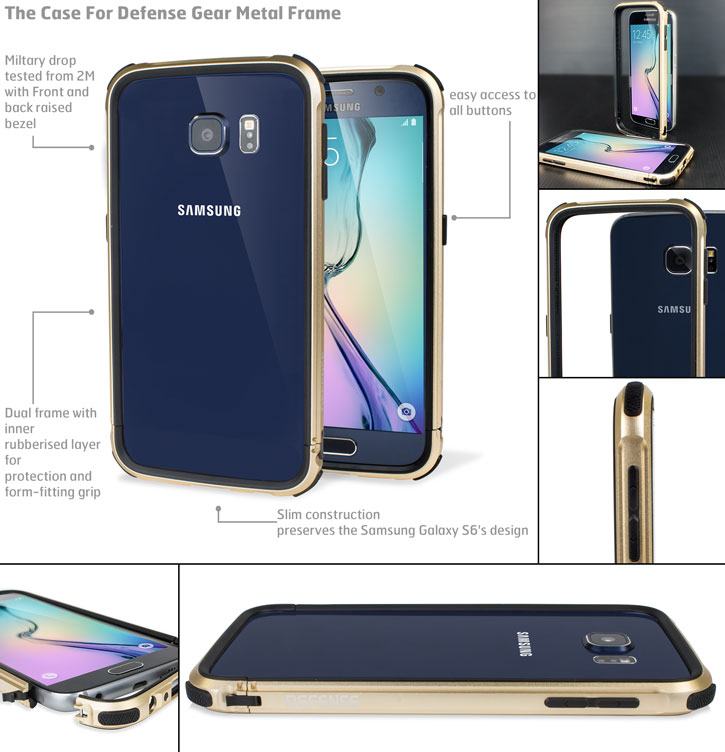 X-Doria Defense Gear Samsung Galaxy S6 Metal Bumper Case - Gold