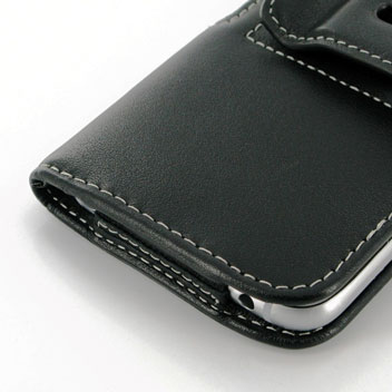 PDair Horizontal Leather Samsung Galaxy S6 Pouch Case - Black
