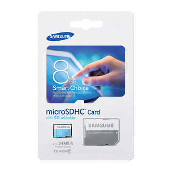 Samsung 8GB MicroSD HC Card with SD Adapter - Class 6