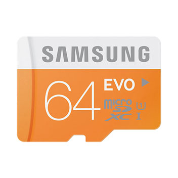 Carte mémoire MicroSDXC Samsung EVO Classe 10 + adaptateur– 64Go 