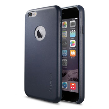 Spigen Leather Fit iPhone 6 Shell Case - Midnight Blue