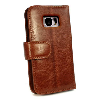 Tuff-Luv Vintage Leather Samsung Galaxy S6 Wallet Case - Brown