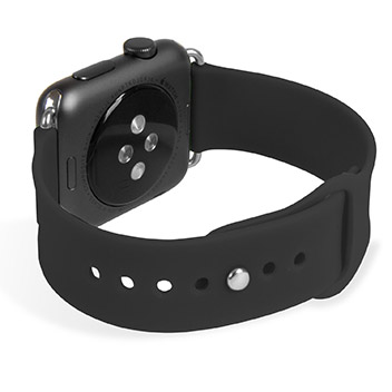 Olixar Soft Silicone Rubber Apple Watch Sport Strap - 42mm - Black