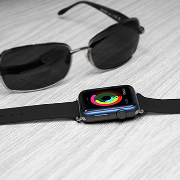 Olixar Soft Silicone Rubber Apple Watch Sport Strap - 42mm - Black