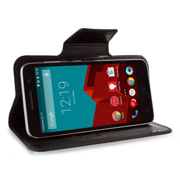 Encase Rotating Leather-Style Vodafone Smart Prime 6 Wallet Case - Black