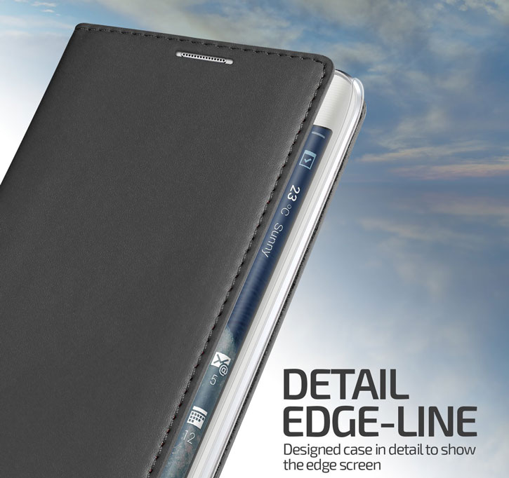 Verus Crayon Diary Samsung Galaxy Note Edge Leather-Style Case - Black