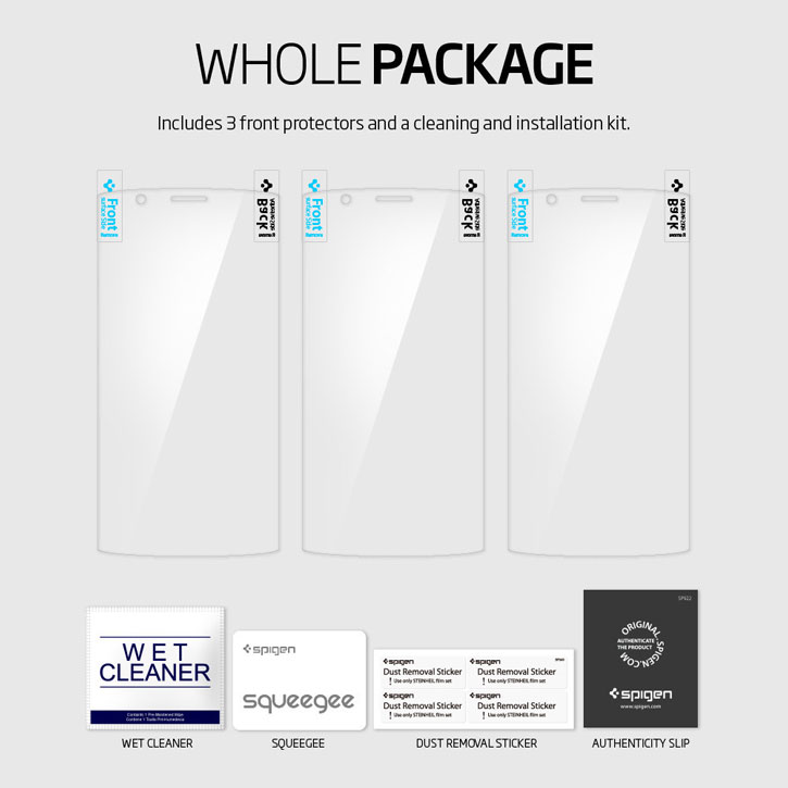 Spigen Crystal LG G4 Screen Protector - Three Pack