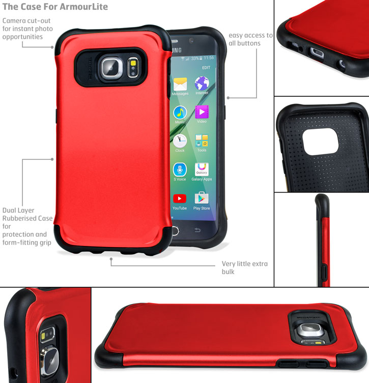 Olixar ArmourLite Samsung Galaxy S6 Edge Case - Red