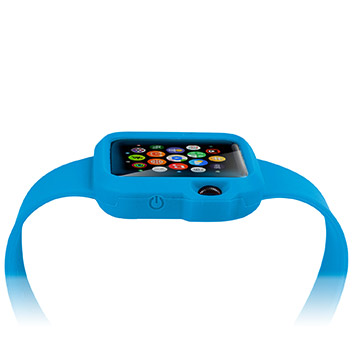 Olixar Soft Silicone Apple Watch Sport Strap with Case - 38mm - Blue