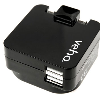 Veho VAA-009 Folding Dual USB Mains Adapter Plug - 2.1A