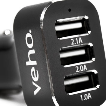 Veho VAA-010 Triple USB Car Charger - 5.1A