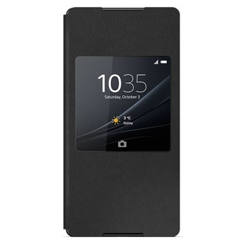 Official Sony Xperia Z3+ Style Cover with Smart Window SR30 - Black