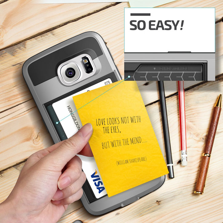 Verus Damda Slide Samsung Galaxy S6 Edge Case - Satin Silver