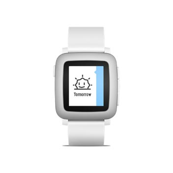 Smartwatch Pebble Time pour appareils iOS & Android - Blanche