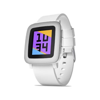 Smartwatch Pebble Time pour appareils iOS & Android - Blanche