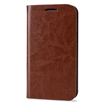 Olixar Leather-Style Samsung Galaxy J1 Wallet Case - Brown