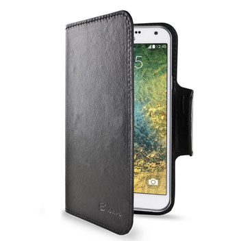 Encase Rotating Leather-Style Samsung Galaxy E7 Wallet Case - Black