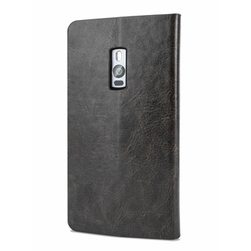 Housse Portefeuille OnePlus 2 Olixar Simili Cuir - Noire vue sur appareil photo