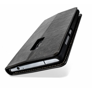 Housse Portefeuille OnePlus 2 Olixar Simili Cuir - Noire vue sur appareil photo