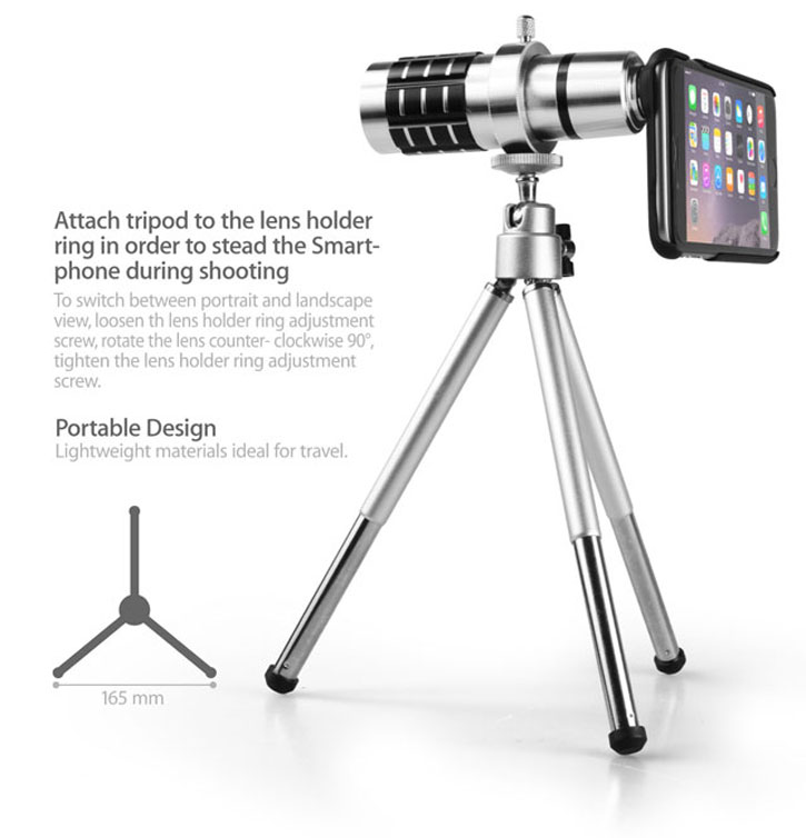 iPhone 6 12x Zoom Telescope Kit with Tripod Stand