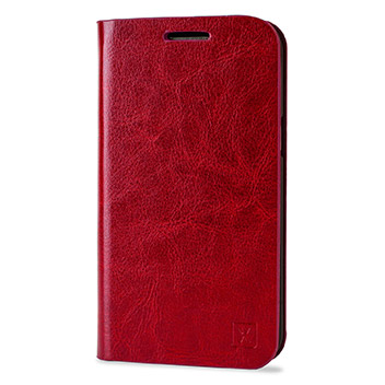 Olixar Leather-Style Samsung Galaxy J1 Wallet Case - Red
