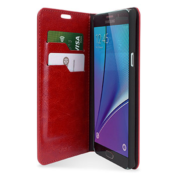 Olixar Leather-Style Samsung Galaxy Note 5 Wallet Case - Red