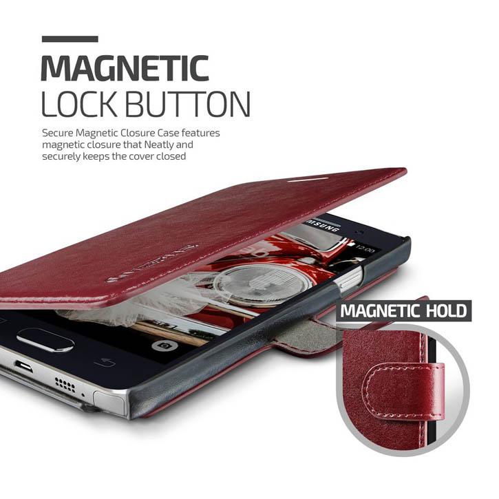 Verus Dandy Leather-Style Samsung Galaxy Note 5 Wallet Case - Wine