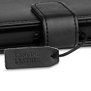 Olixar Premium Genuine Leather Sony Xperia M4 Aqua Wallet Case - Black