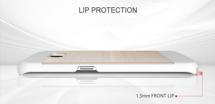 Obliq Slim Meta Samsung Galaxy S6 Edge Plus Case - White / Gold