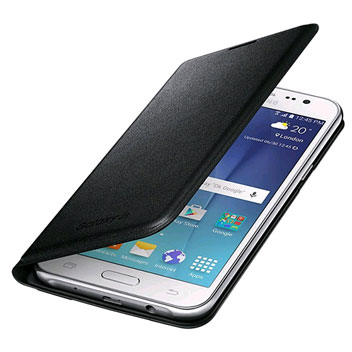 Official Samsung Galaxy J5 Flip Wallet Cover - Black