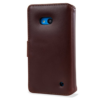 Olixar Premium Genuine Leather Microsoft Lumia 640 Wallet Case - Brown