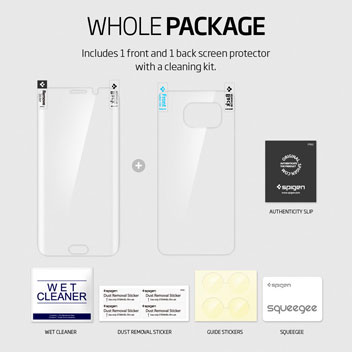 Spigen Full Body Samsung Galaxy S6 Edge+ Curved Screen Protector Pack