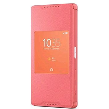 Sony Xperia Z5 Compact Style-Up Smart Window Cover Case - Coral